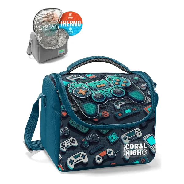 Coral High 12784 Gamer Desenli Termoslu Beslenme Çantası