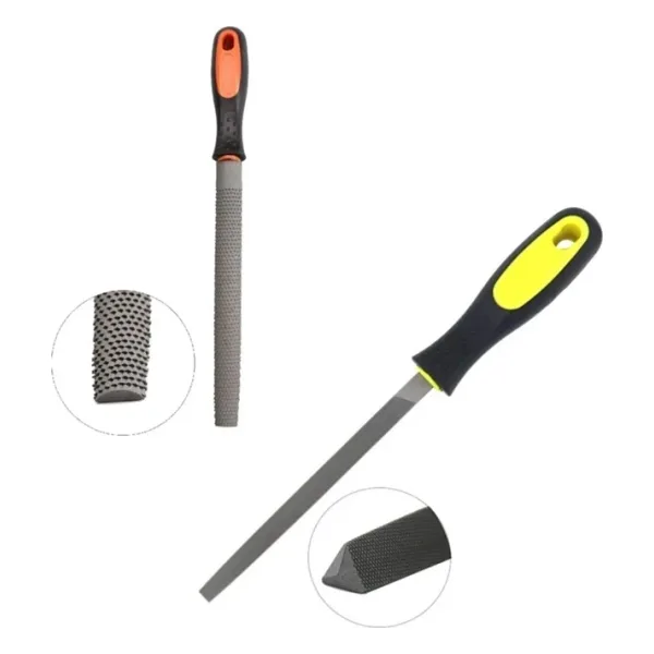 Depolife Üçgen Saplı Eğe Ve Balık Sırtı Törpü Seti Büyük Boy 32cm Ege Takımı 2 Parça Gri