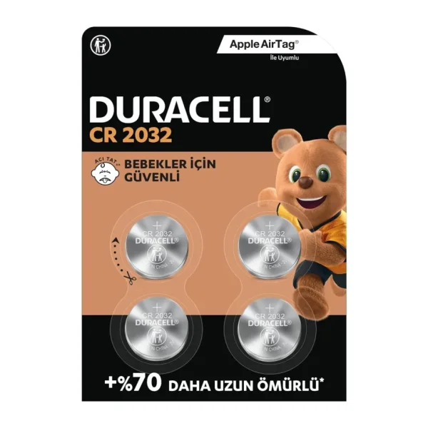 Duracell CR2032 3V 4'lü Lityum Düğme Pil