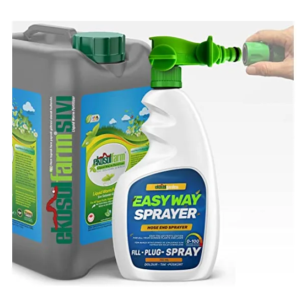 EkosolFarm EkosolFarm Sıvı Solucan Gübresi 10 Lt + EasyWay Hortum Ucu Sprayer EWB Çim ve Tüm Bahçe Bitkilerine Uygun Sıvı Gübre