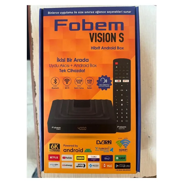 FOBEM VISION HİBRİT ANDROİD BOX +UYDU ALICISI
