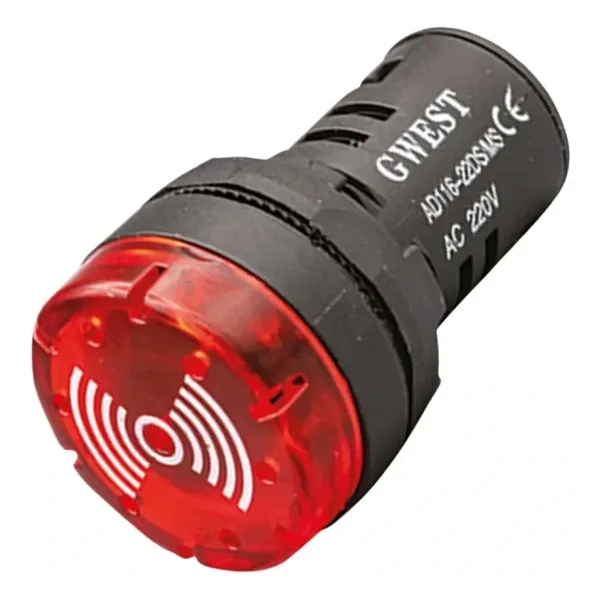 Gwest 22DS-MS 22mm Sesli Led Flaşör İkazlı Buzzer 220V