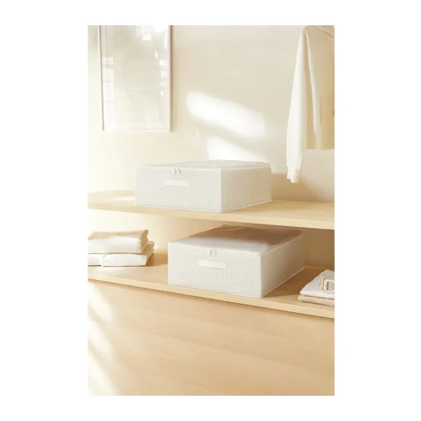 Home Wave 2'li Gri Pötikare Destekli Kutu Hurç Set 45 x 55 x 18 cm
