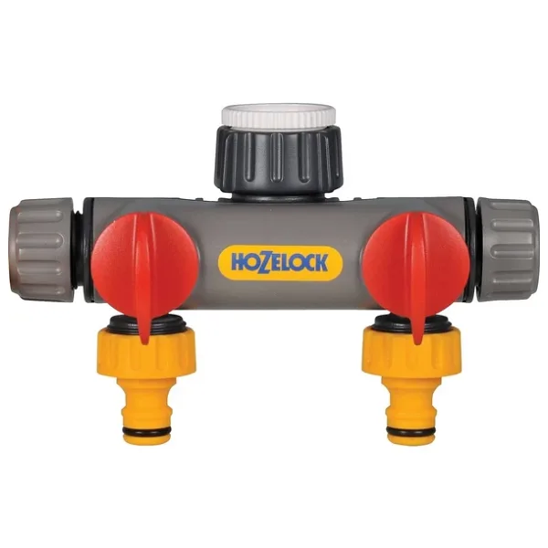 Hozelock 2252H Çift Yönlü Vanalı Musluk Bağlantısı 1/2" - 3/4" - 11"