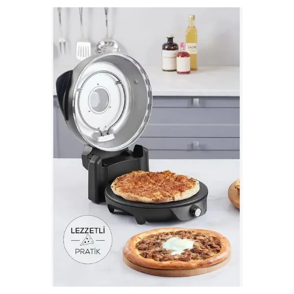 Karaca Gastro 10 In 1 Pizza Pide Lahmacun ve Tandır Ekmeği Makinesi 1500 W Mat Siyah Metal