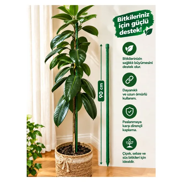 KL HOME 90cm Boyunda Bahçenize Ve Saksı Çiçeklerinize Çubuk Bitki Destek Çubuğu (1 Adet Fiyatıdır )