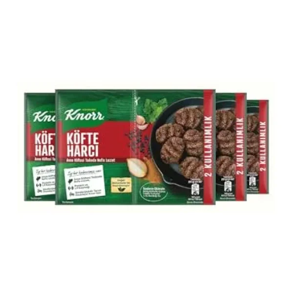 Knorr Köfte Harcı, Geleneksel Köfte Baharatı, 82 gr, 4 Paket