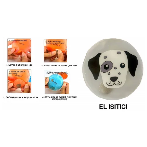 KÖPEKLİ CEP SOBASI,EL ISITICI,SICAK SU TORBASI PVC 9cm