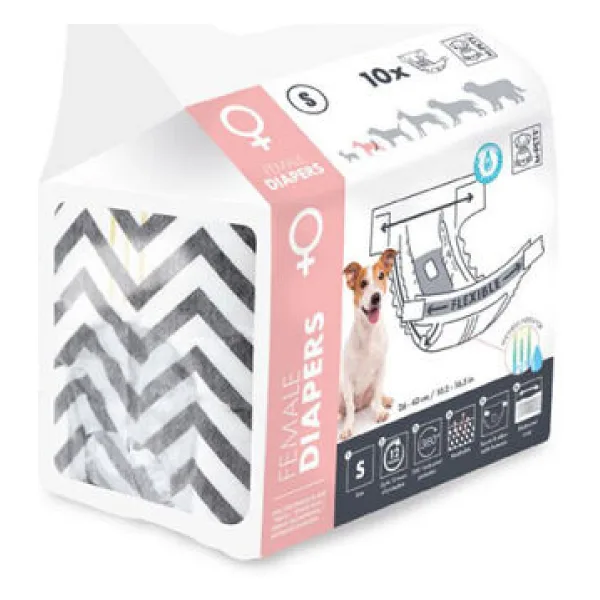 M-Pets Diapers Dişi Köpekler İçin Külot Bez Small 10 Lu 27,5X37 Cm