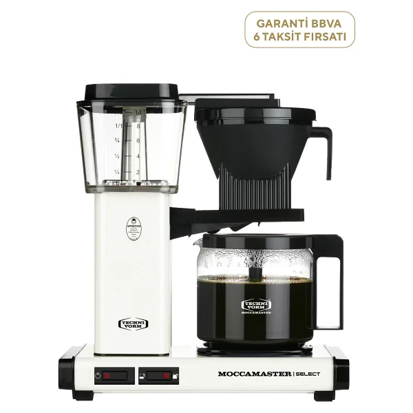 Moccamaster Select Kırık Beyaz Cam Potlu Filtre Kahve Makinesi
