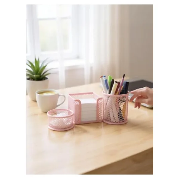 Need Masaüstü Perfore 3'lü Toz Pembe Kalemlik Seti ND-1001