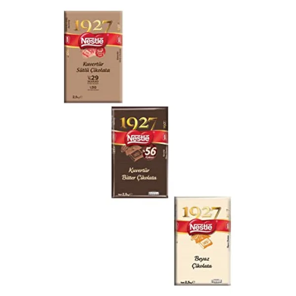 Nestle 1927 Kuvertür Beyaz + Bitter + Sütlü 2.5 kg 3'lü Set