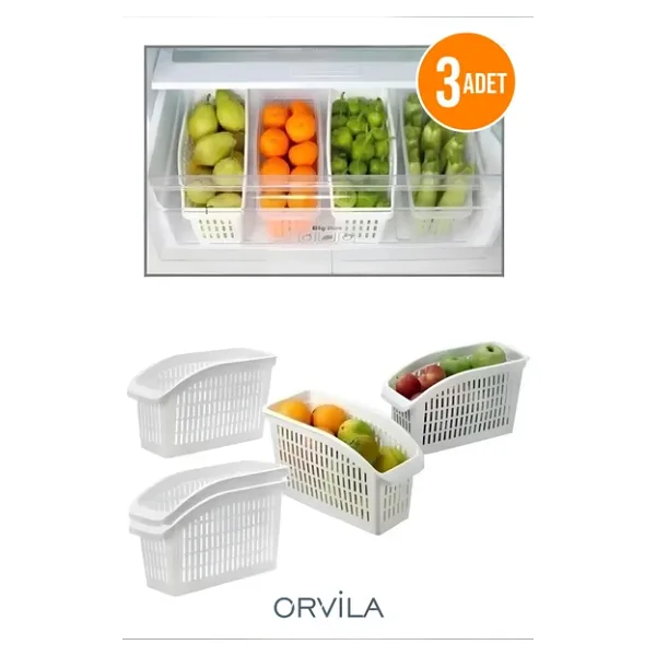 Orvila 3 Adet Buzdolabı Düzenleyici Organizer Sebze Ve Meyvelik