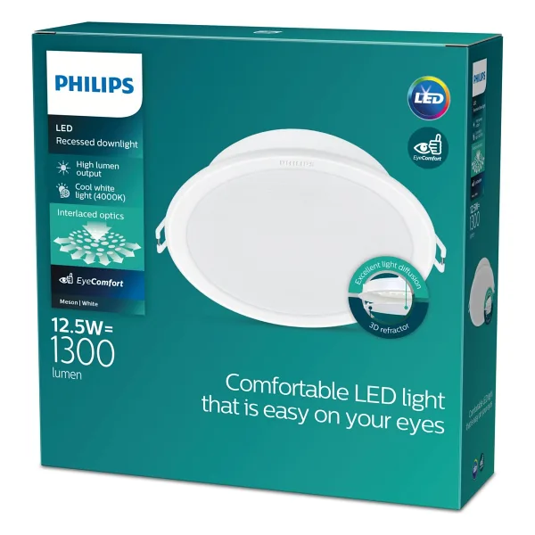 Philips Meson Tavan Gömme Spot 12.5W 1300 Lumen 4000K Gün Işığı (125mm delikler için uygundur)
