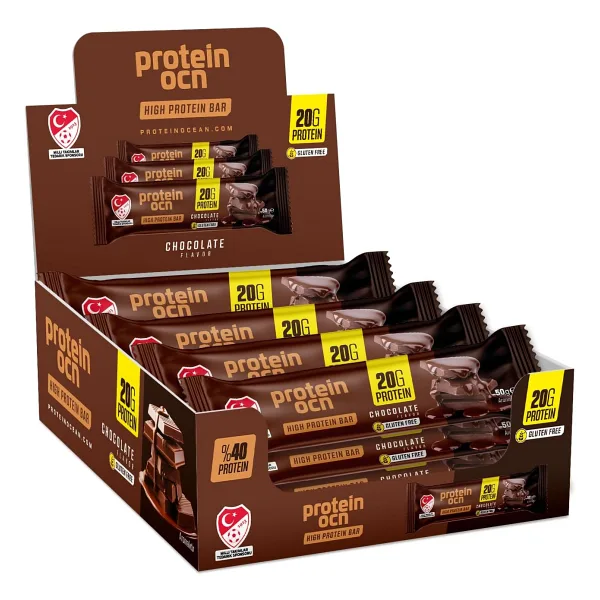 Proteinocean Protein Bar, Çikolata Aromalı, 50 gr x 12 adet