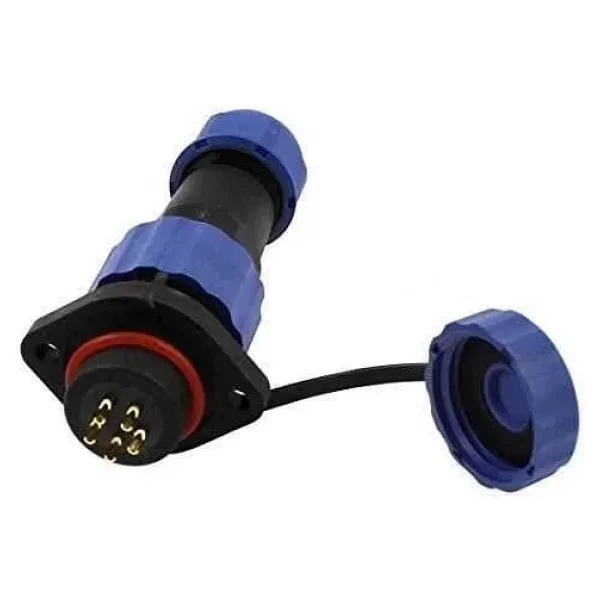 SD16 5 Pin 16mm Su Geçirmez Konnektör Takımı - Flanşlı Panel Tipi