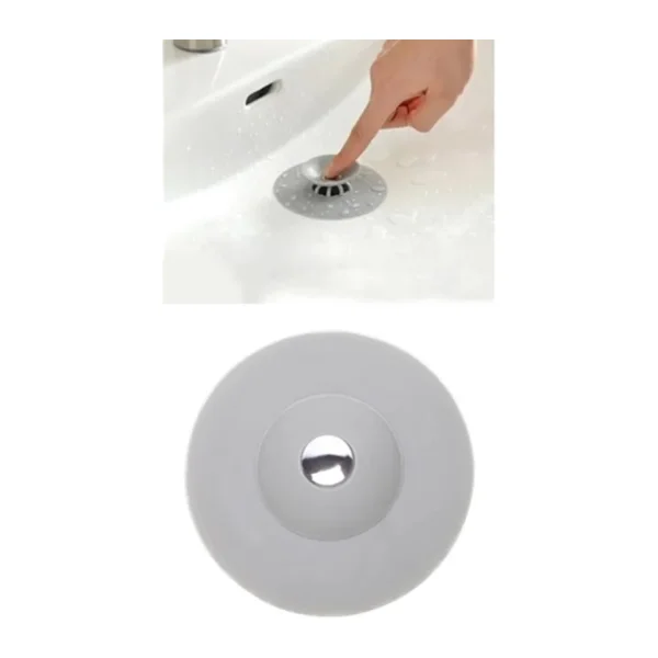 Silikon Lavabo Süzgeci Kilitli Küvet Tıkacı