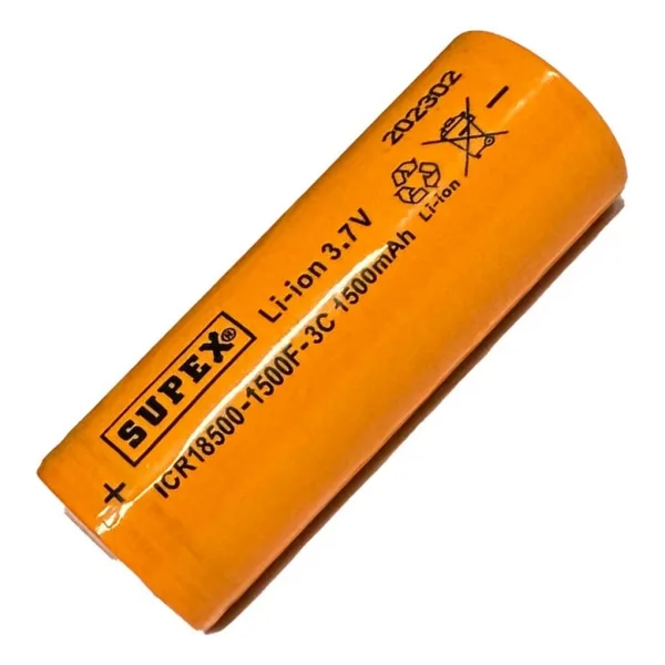 Supex ICR18500 3.7V 1500MAH Li-Ion Şarjlı Pil 3c Deşarj Akımı (Başsız)