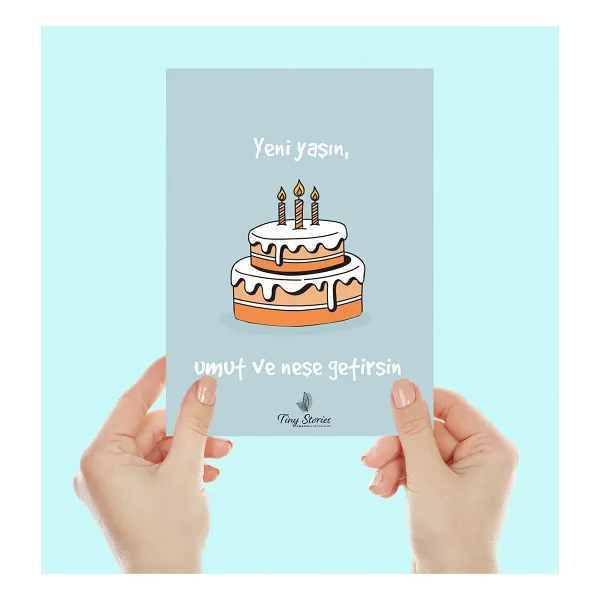 tinystoriestr Doğum Günü Motto Kartı Kartpostal - 3 Adet