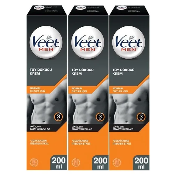 Veet Men Tüy Dökücü Krem Normal 200 ml 3 Adet