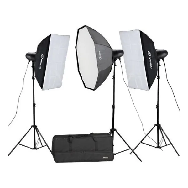 Visico VL-400 II Plus Elfin 3'lü Paraflaş Seti
