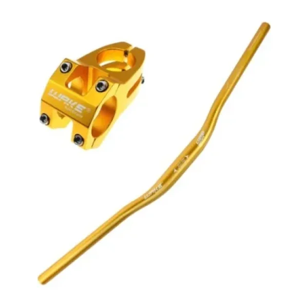 Wake Sarı 780mm Alüminyum 31.8 Bisiklet Gidon + Boğaz Seti