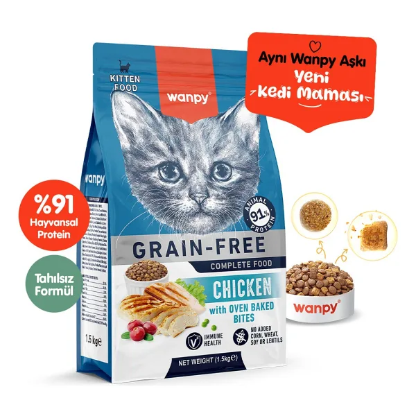 Wanpy Tavuklu 1.5 kg Yavru Kedi Maması