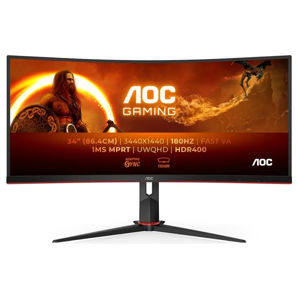AOC CU34G2XP/BK 34" 1 ms WQHD Curved 180 Hz Oyuncu Monitörü