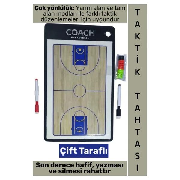 #BasketbolTaktik Profesyonel Amatör Tam Yarı Saha Çift Taraflı Mıknatıslı Basketbol Taktik Tahtası
