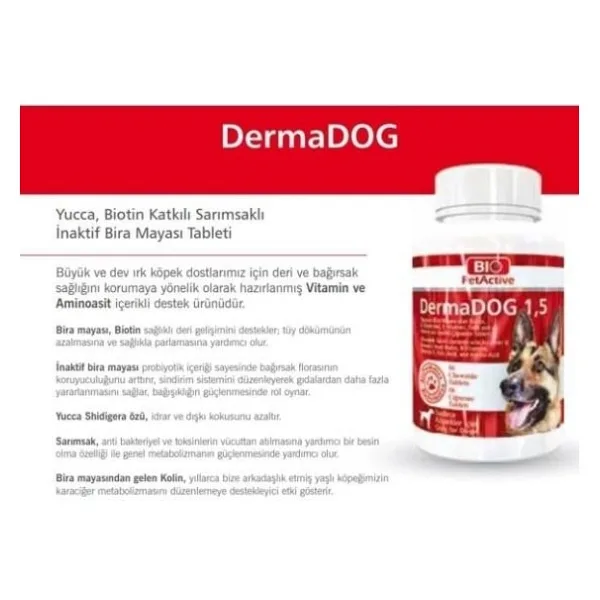 Bio Petactive Dermadog 1.5 50'li Sarımsaklı Maya Tableti