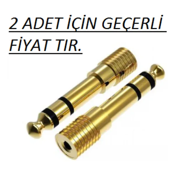 Çivi Jak Çevirici 6.3 Mm Erkek 3.5 Mm Dişi Dönüştürücü Jack Altın