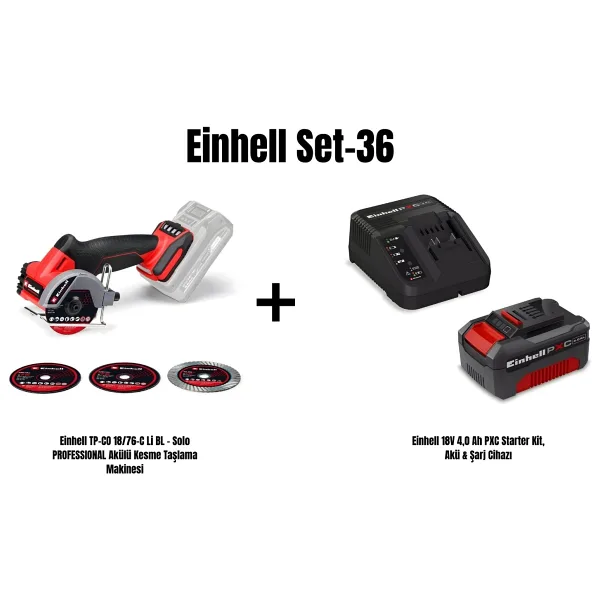 Einhell TP-CO 18/76-C Li BL Tek Akülü 4 Ah Taşlama Makinesi