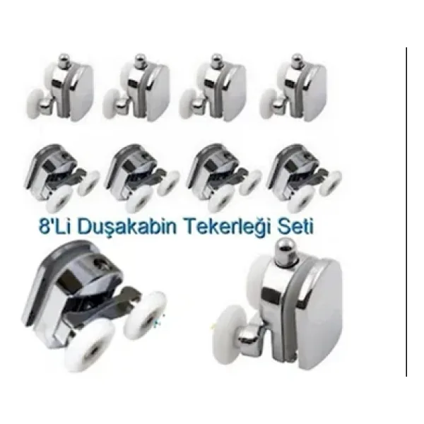 Filo Cam Duşakabin Tekerleği Çiftli Takım 8'Li Parça 25 Mm