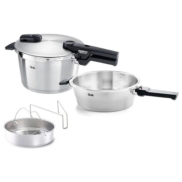 Fissler Vitaquick Premium Buhar Aparatlı 4.5+2.5 lt Düdüklü Tencere Seti