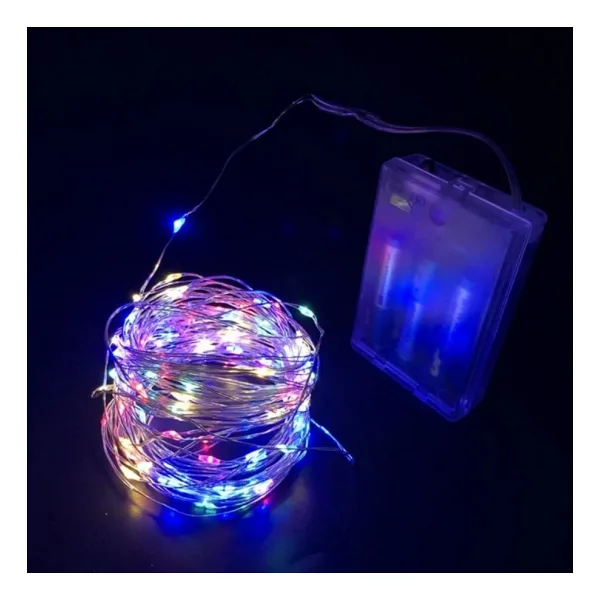Gd957 Şerit Pilli Aydınlatma 3 Metre 30 Adet Rgb Peri Led