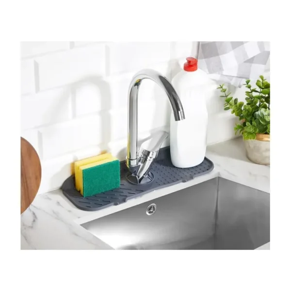 Harmoni Store Silikon Banyo ve Mutfak Temizlik Musluk Matı - Beyaz