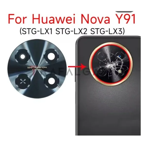 Huawei Nova Y91 Arka Kamera Cam Lens Full Yapıştırıcı Sticker İle Stg-Lx1 Stg-Lx2 İçin Yedek