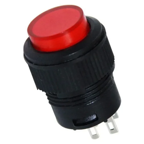 Ic-180B 16Mm Işıklı Buton Yaylı Kırmızı