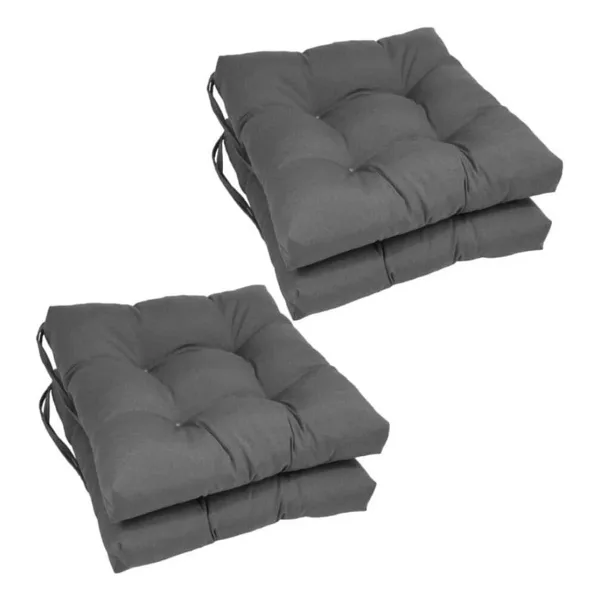 KAJJU TEXTİLE & DESİGN 4'lü Antrasit Gri Renk Pofidik Kare Sandalye Minderi Gri 40 X 40 Cm