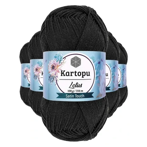 Kartopu 5 Adet Lotus Bikini Büstiyer Bluz Örgü İpi K940 Siyah