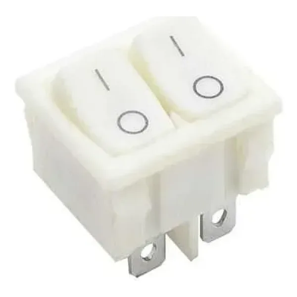 KCD2-502 İkili ON-OFF Switch 6 Pin - Beyaz