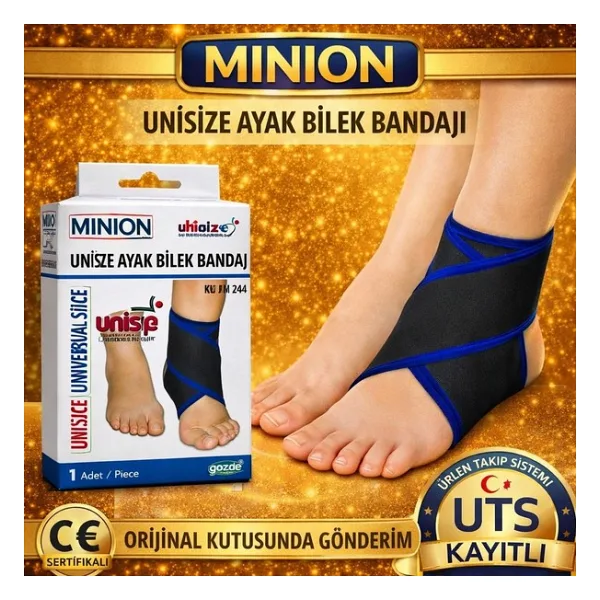 Minion Ayak Bilekliği 8 Bandajı Yetişkin Standart Sıze