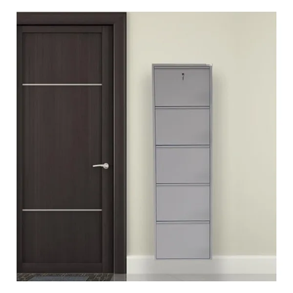 Mobilyapratik 5'li Gri Kilitli Metal Ayakkabılık