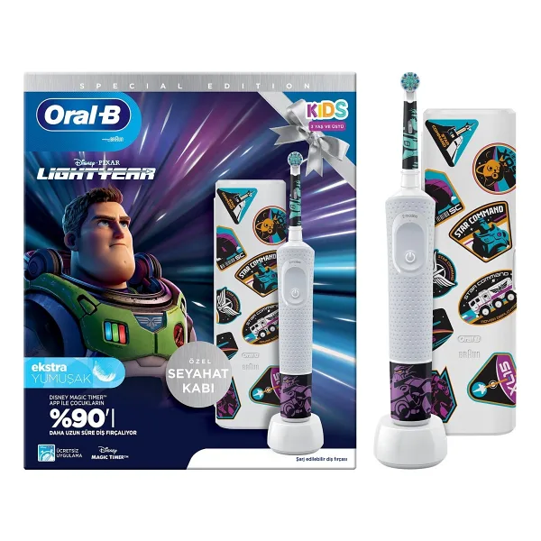 Oral-B Vitality D100 Seyahat Kaplı Şarjlı Çocuk Diş Fırçası