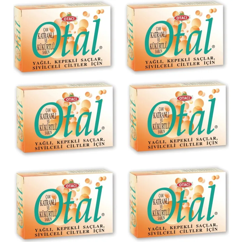 Otacı Doğal Çam Katranlı ve Kükürtlü 80 gr 6 Adet Sabun