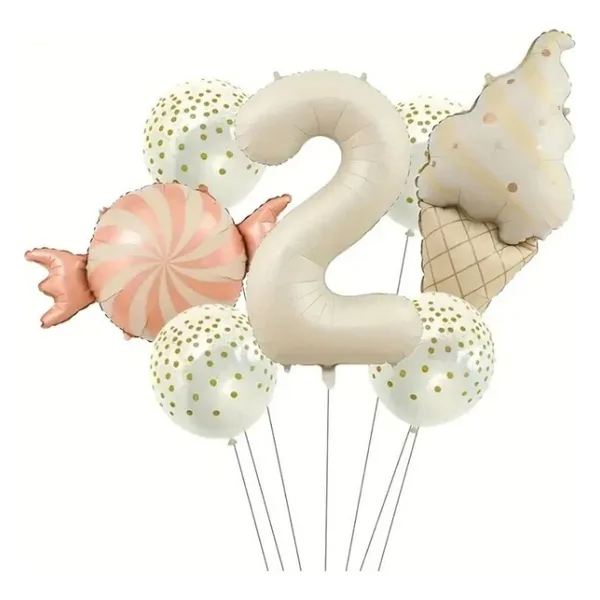 parti sürprizi Retro Dondurma Şeker 2 Yaş Folyo Balon Set