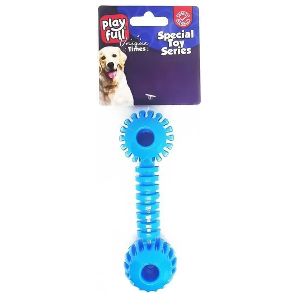 Playfull Dumbell Şeklinde Tırtıklı Köpek Oyuncağı 12x3.5 Cm