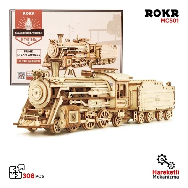 Rokr MC501 Lokomotif Tren Hareketli Ahşap Maket