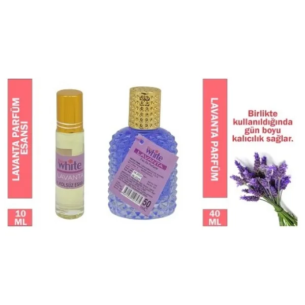 Rose White 10 Ml. Lavanta Parfüm Esansı - 40 Ml. Lavanta Parfüm Lavanta