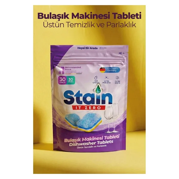 Stain It Zero Hepsi Bir Arada Bulaşık Makinesi Tableti 30'lu